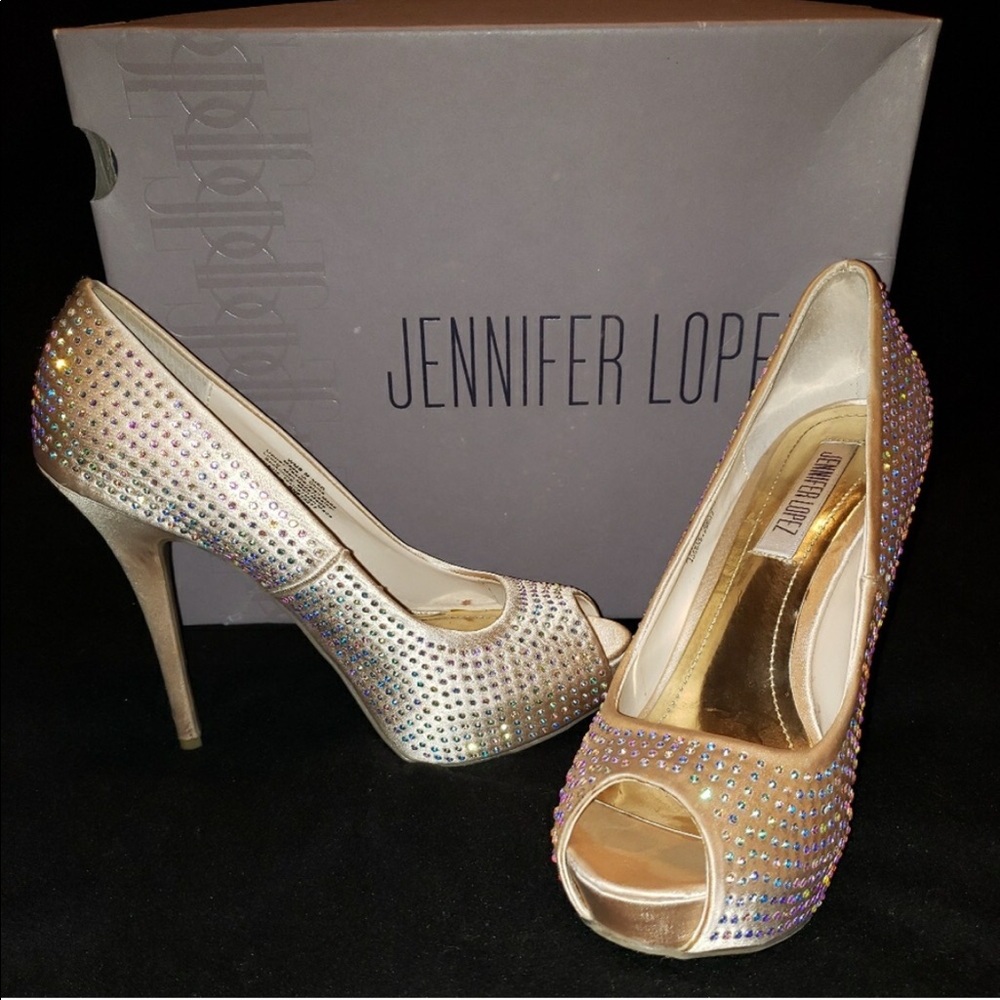 jennifer lopez blingy blush heels